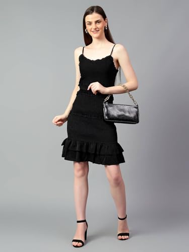 Image of KOTTY Polyester Blend Peplum Knee-Length Womens Dress