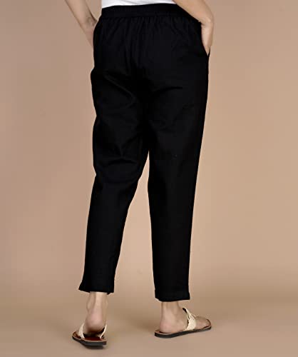 Image of DIGITAL SHOPEE Cotton Women Trouser Pant Use for Formal Office High Waist for Wide Leg Ankle Length Straight Pencil Pant