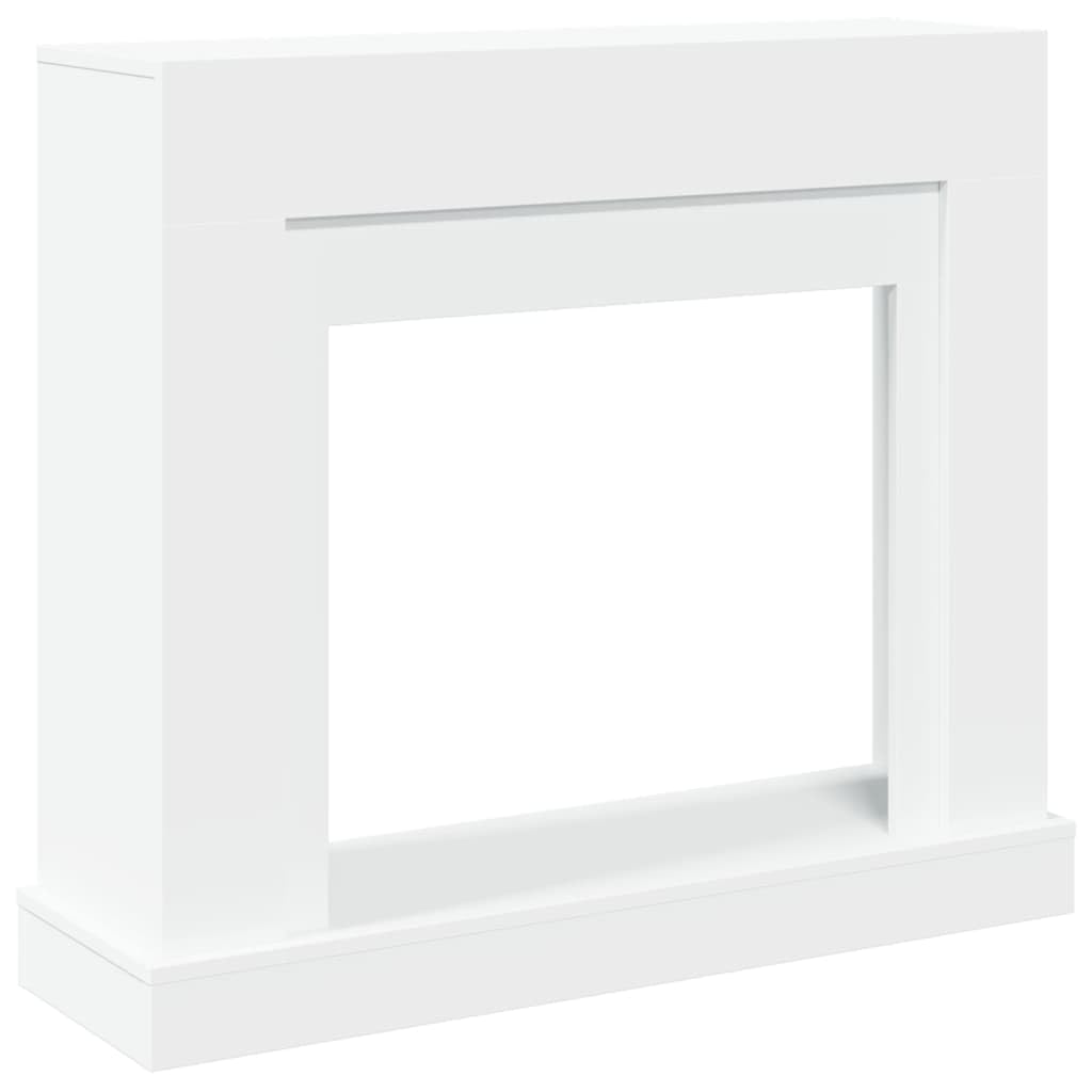 vidaXL Fireplace Surround, Fire Surround Only Compatible with LED Flame, Fireplace Frame for Living Room Hallway, White Engineered Wood