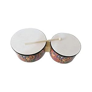 Houten bongo trommel, 7 inch en 8 inch houten bongo-trommel-muziekspeelgoed, percussie-instrument met stok voor…