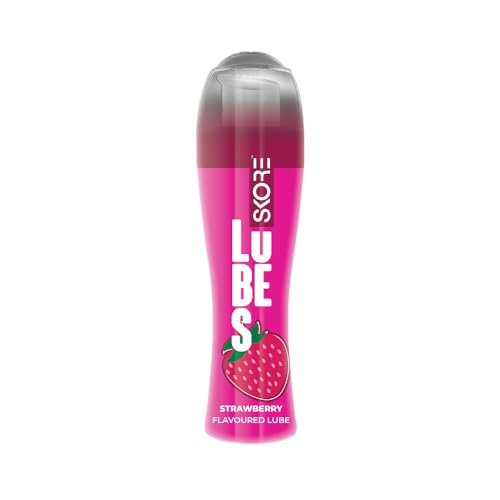 Skore Lubes Pleasure Lubricant Gel for Men & Women | Strawberry Flavored | Skin Friendly | Water Based | Compatible with condoms| 50ml