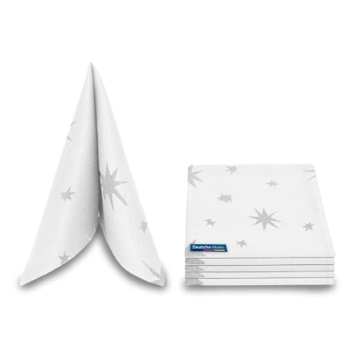 TEXMAXX® Stoffservietten Weihnachten 6 Stück - 40x40 cm, Weiß,...
