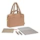 LÄSSIG Baby Wickeltasche mit Tragegriff und Wickelunterlage, Kinderwagenbefestigung, wasserabweisend/GRE Everyday Bag almond