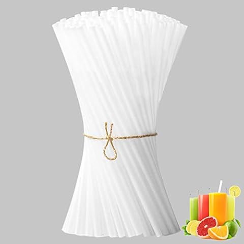 100 stück Biologisch Abbaubar Trinkhalme,Alternative zu Plastik Strohhalmen und Papierstrohhalme,23 cm/6 mm PLA-Stroh aus Maisstärke,Bio Strohhalme für Hochzeit,Cocktail Feier Cover