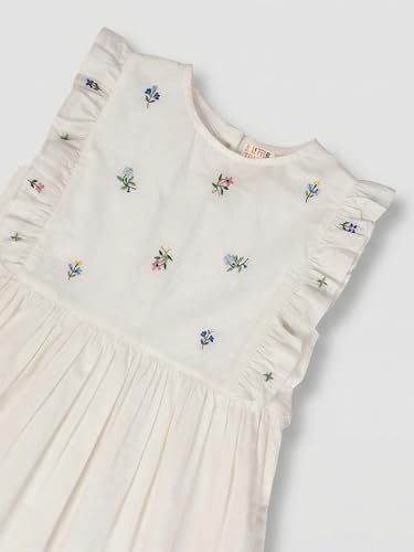 Image of Kids Girls Printed Embroidered Fusion Dress | Handmade Crafted Designer Ethnic Wear | 100% Cotton