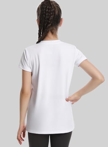 Star Vibe 5 Pack Girl's Shirts Athletic Short Sleeve Dry-Fit T-Shirts Crew Neck Active Sports Tops for Kids Teen 5-14 Years4