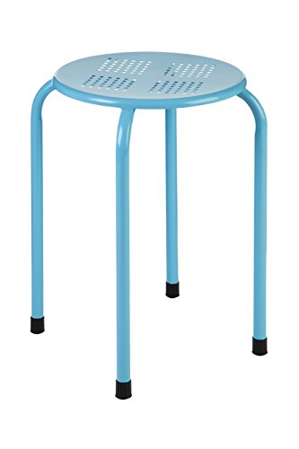 Premier Housewares Stacking Stool, Powder Coated Metal, Blue