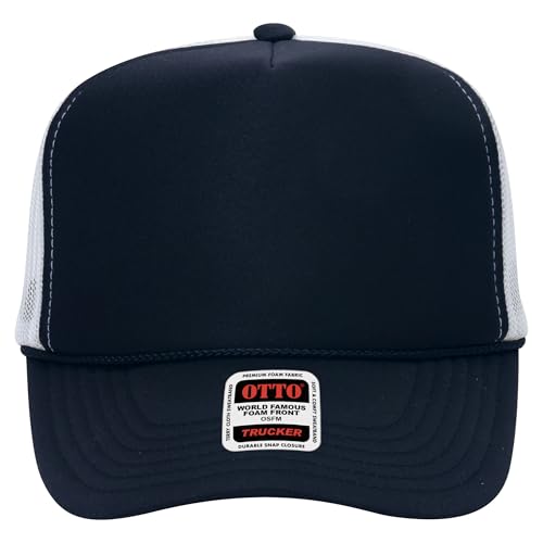 Image of OTTO Polyester Foam Front 5 Panel High Crown Mesh Back Trucker Hats in 97, Bulk, Wholesale