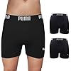 PUMA Kit 2 Cuecas Boxer Sem Costura Poliamida Toque Gelado Elástico 40mm, G, 2 Preto