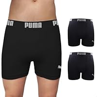PUMA Kit 2 Cuecas Boxer Sem Costura Poliamida Toque Gelado Elástico 40mm, G, 2 Preto