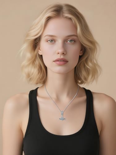 Viking Necklace for Men 925 Sterling Silver Mjolnir/Yggdrasil/Wolf/Deer/Raven/Dragon Pendant Necklace Viking Jewelry Norse Mythology Gifts for Women3