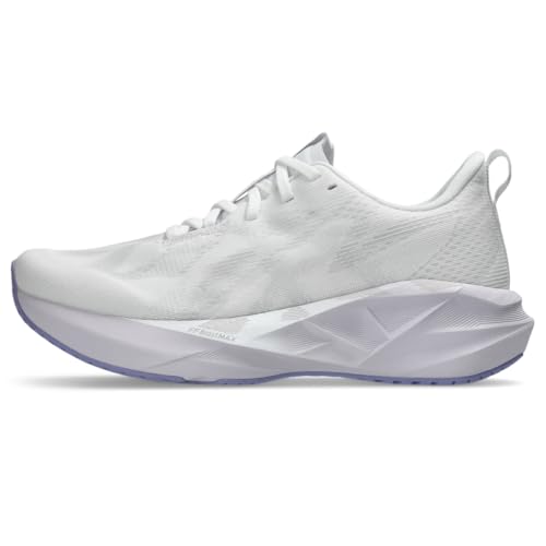 Asics NOVABLAST 5   Tenis de Correr para Mujer, Blanco/Lila Hint, 8