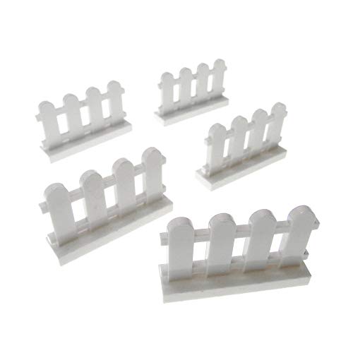 Preisvergleich Produktbild 5 x Lego System Zaun weiß 1x4x2 Garten Latten Zäune Gatter