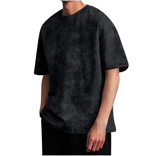 Mens Short Sleeve T Shirts Oversized Fashion Crew Neck Casual Summer Shirt Workout Gym Lightweight Tee Tops
