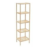 Estantería con 5 baldas de Madera de Abeto Natural 35x30x130 cm, Estilo rústico y Moderno