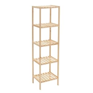 Estantería Con 5 Baldas De Madera De Abeto Natural 35x30x130...