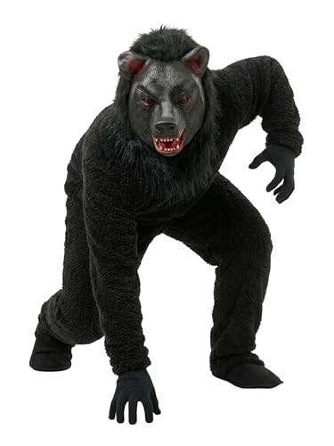 Image of Premium Fur Black Bear Mascot Costume, Full Body Soft Plush Animal Costume with Realistic Mask, Jungle Theme for Kids & Adults, Halloween & Stage Show Outfit