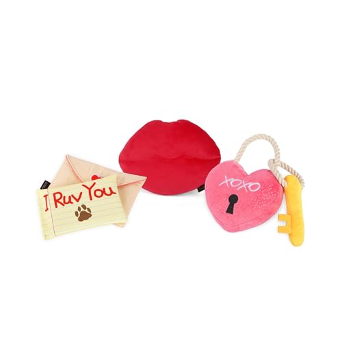 Juguetes Mordedores de Peluche Love Bug para Perros (3 piezas)