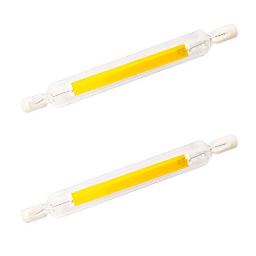 YAKAiYAL 10W R7s Bombilla LED 118mm COB Filamento Blanco Frío 6000K 220V Doble Enchufe J118 Bombilla de Tubo Lineal LED 360 Grados No-Regulable 2-Pack