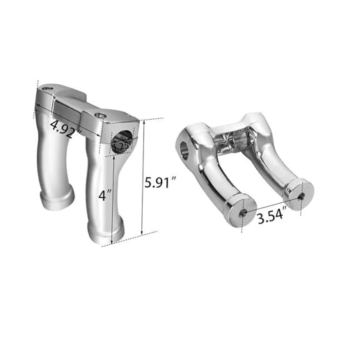 Rehausseur de guidon chromé 4" pour Harley Softail et Dyna - 3