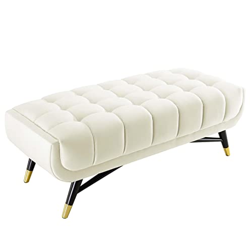 Modway Adept 47.5" Performance Velvet Bench In Ivory, 47.5 Inches #TOP1