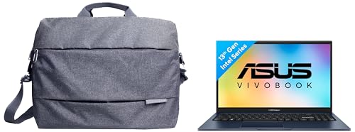 Image of ASUS Vivobook 15 (2023), Intel Core i5-1335U 13th Gen, 15.6 inch (39.62 cms) FHD, (8GB RAM /512GB SSD), X1504VA-NJ523WS EOS 2 Messenger Bag (Gray)