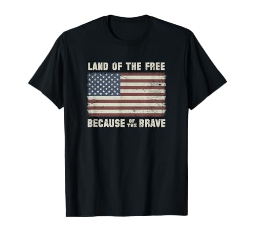 Land of The Free Because of The Brave Vintage Flag T-Shirt
