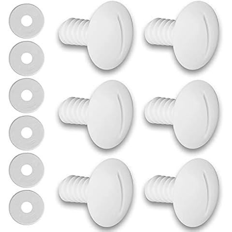 HENMI Plastic Wheel Screws (Pack of 6 Screws) for Polaris Pool Cleaner 180/280 with Extra 6 PCS Washers Pool Cleaner Replacement Parts C55 C-55, White Cover