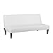 Naomi Home Button Tufted White Faux Leather Futon Sofa Bed, 2-Position Foldable Couch with Chrome Legs, Compact Design for Small Spaces, 67