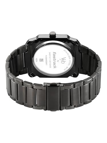 Image of Fastrack Vyb Challenger with Quartz Analog Blue Dial Grey Stainless Steel Strap Watch for Men - FV30045QM01W