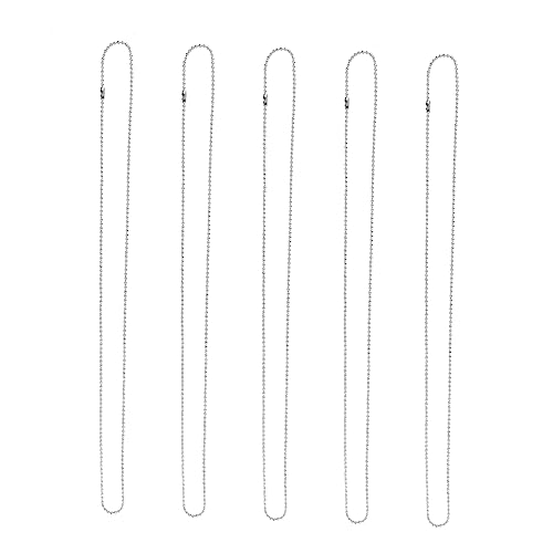 Toddmomy Dog Ball Chain Necklace 5pcs Pet Tag Ball Bead Chains Choker for Pet Jewelry
