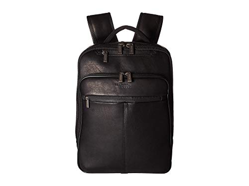 Mochila Kenneth Cole Reaction Manhattan de couro colombiano fina de 41 cm para laptop com controle remoto e antirroubo RFID, Preto, Medium