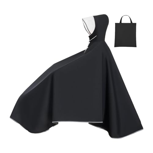 predolo Poncho for Biking in The Rain with Hooded Design, Black