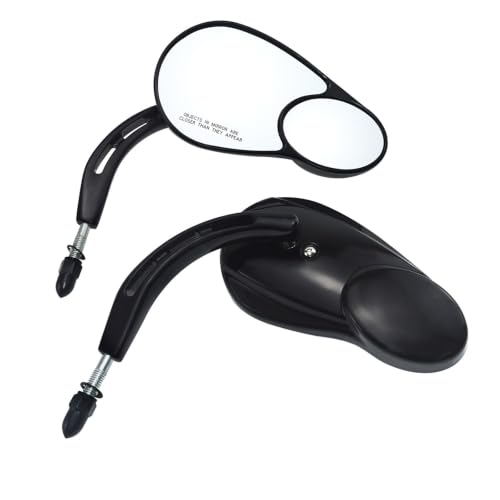 Espejos retrovisores de visión dividida 5/16" en negro para motos Touring y Sportster