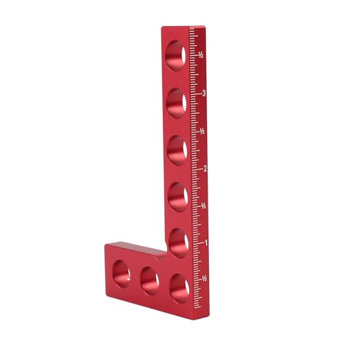 TRUTOPWAY Mini Square Positioning Squares 4 Inch with Red Anodized Coating Machinist Square for Marking 90 Layout and Measuring
