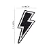 U-Sky Sew or Iron on Embroidered Patches | Black White Lightning Bolt Design | High Contrast Athletic Style | Sports Enthusiasts Teens | Demin Jeans Jackets Backpacks Bags Caps | 2.5