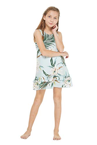 Image of Wispy Cereus Light Blue Family Matching Hawaiian Clothes | Family Matching Outfits • Soft Rayon Fabric • Tropical Floral Print • Vacation Ready • Luau Party Wear