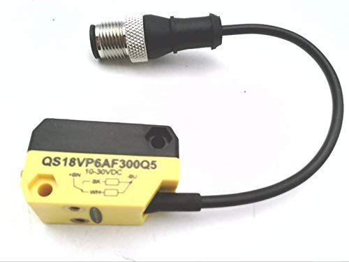BANNER ENGINEERING QS18VP6AF300Q5 WORLD-BEAM, 6 IN. PIGTAIL EURO-STYLE PIGTAIL QD CONNECTOR, OUTPUTS: COMPLEMENTARY PNP, INPUT:10-30V DC, ADJUSTABLE FIELD BACKGROUND SUPPRESSION, CUTOFF ADJUSTMENT RAN