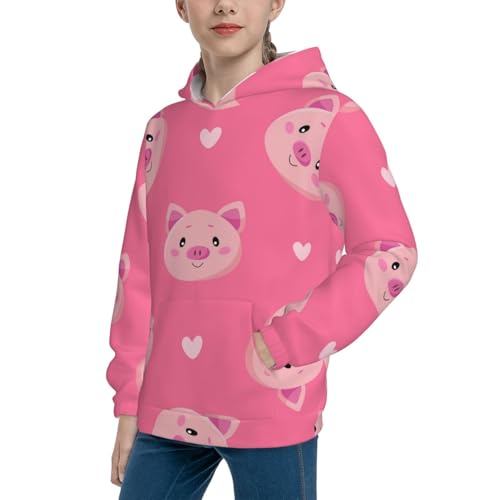 Cartoon Pigs and Hearts Kid Hoodies Boys Sweatshirts Girls Pullover with Pocket2