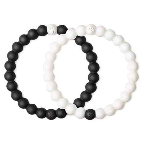 Lokai Silicone Beaded Bracelets for Men & Women - Black & White Matching Bracelets, Couples Friendship Bracelets - Jewelry Fashion Bracelet Slides-On for Comfortable Fit Cover