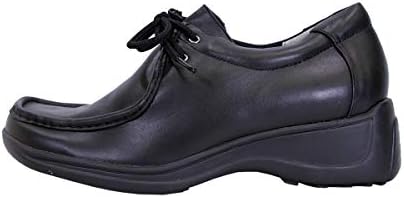 24 Hour Comfort Kris (2901) Women's Wide Width Classic Cushioned Leather Lace Up Shoes Black 6.5 | Image 2