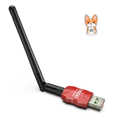 Class 1 Long Range Bluetooth Adapter for PC, QGOO USB Bluetooth Adapter for PC 5.3+EDR, Bluetooth Dongle Bluetooth Receiver Support Windows10/8.1/8/7?red-250?