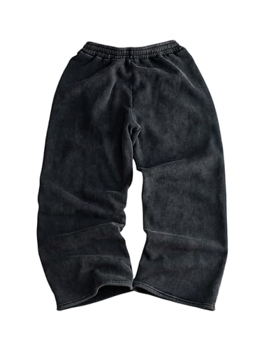 SOLY HUX Men's Graphic Baggy Sweatpants Y2k Vintage Gothic Drawstring Elastic Waist Wide Leg Pants Streetwear2