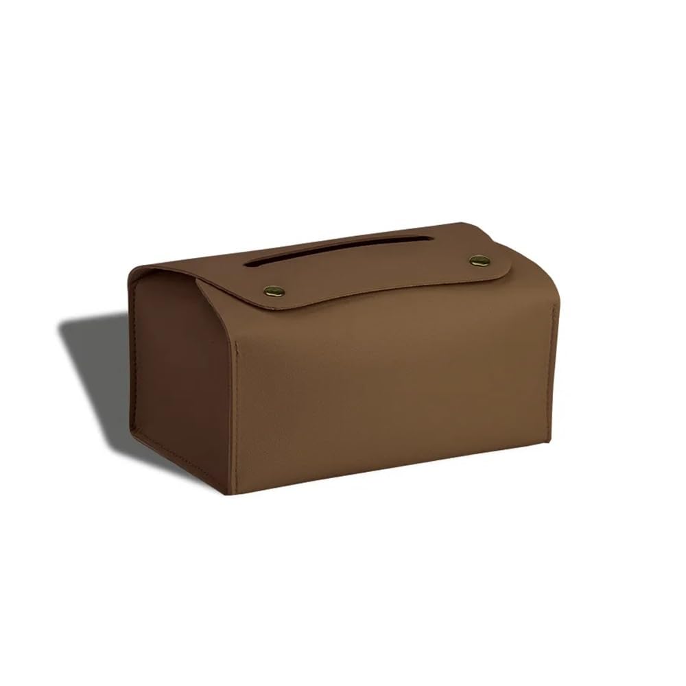 Aimanqi Brown Pu Leather Tissue Box Rectangular Napkin Dispenser Rack Suitable For Dining Room, Living Room, Kitchen, Tissue Storage Box(Brown)