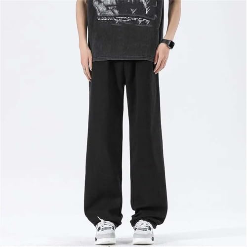 Men's Loose Straight Jeans Vintage Distressed Wide Leg Washed Denim Pants Streetwear4