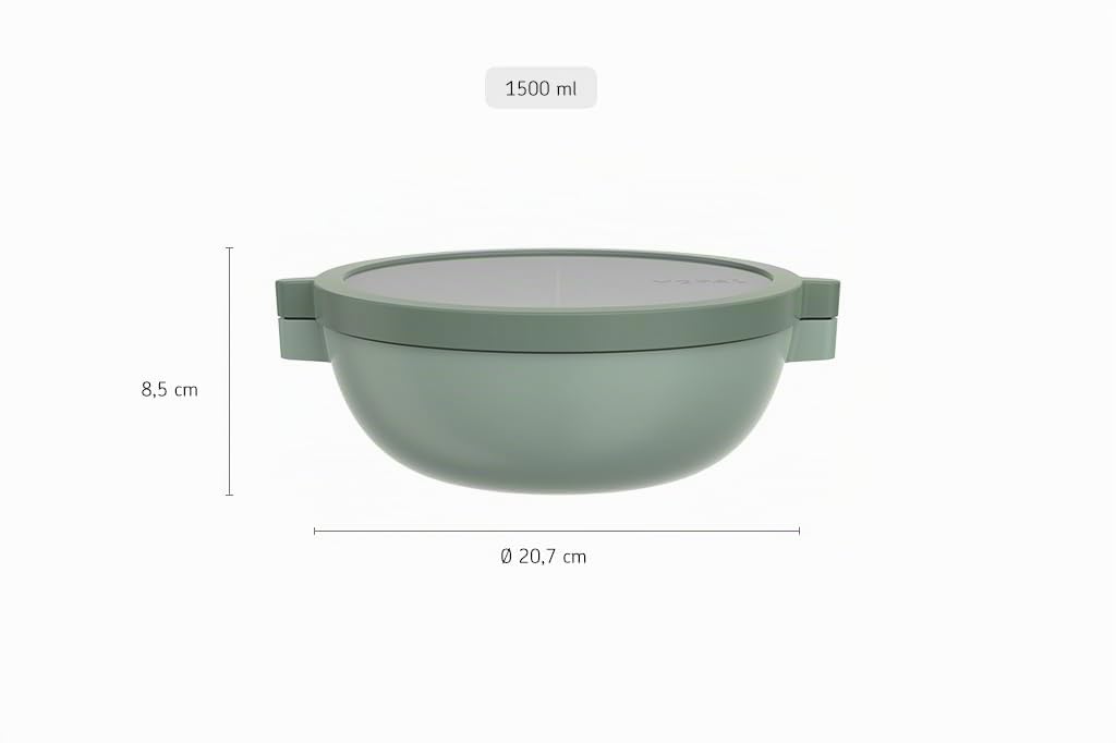 Mepal - Portapranzo bento Vita - Vasche rimovibili - Contenitore extra con coperchio, portacomdimento e vassoio - Bento box - Porta pranzo per insalate - Nordic sage