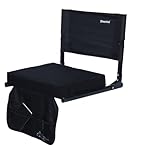 Sheenive Stadium Seat - Wide Padded Cushion Bleacher Stadium Chairs Seats for Outdoor Bench Bleachers with Leaning Back Support and Shoulder Strap, Perfect for NFL & Baseball etc Games,Black