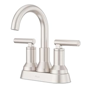 Pfister Capistrano Bathroom Sink Faucet, 4-Inch Centerset, 2-Handle, 3-Hole, Spot Defense Brushed Nickel Finish, LF048CSOGS