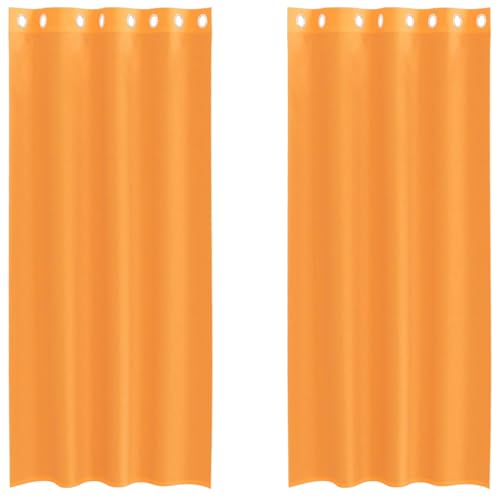 vidaXL Cortinas de Gasa con Ojales 2 uds Naranja 140x225 cm