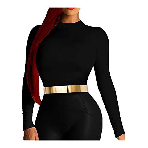 Fashion 21 Women's Shiny Polished Adjustable Metal Mirror Waist Belt Gold, Rose Gold, Silver Tone (1.6", Gold) Cover